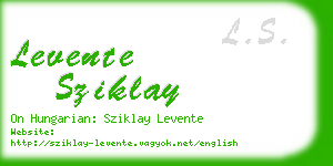 levente sziklay business card